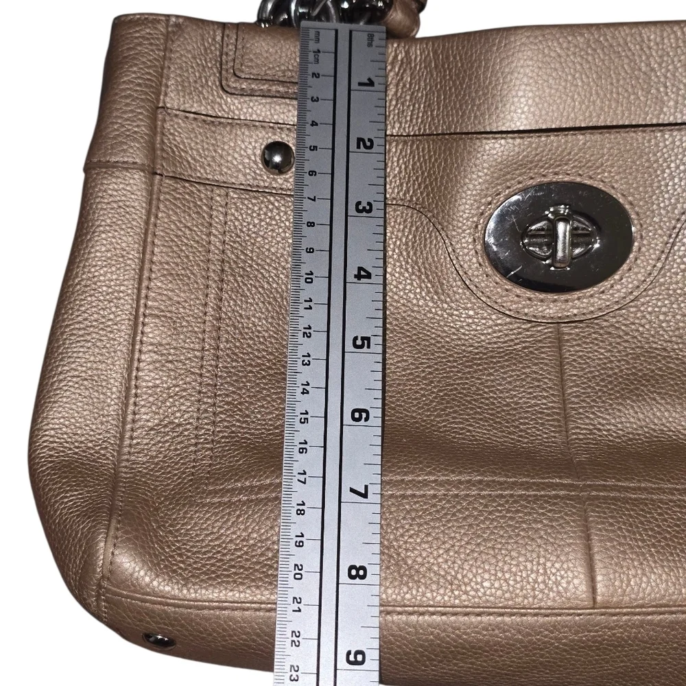 Coach Penelope Carryall Tan/Gold Leather Shoulder Bag Purse L1160